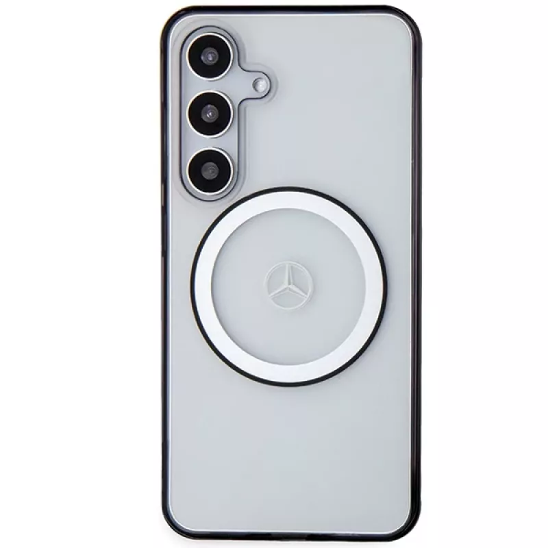 MERCEDES-BENZ MEHMS24S23HUOKC Capa rígida transparente para Samsung Galaxy S24 com logótipo impresso e MagSafe