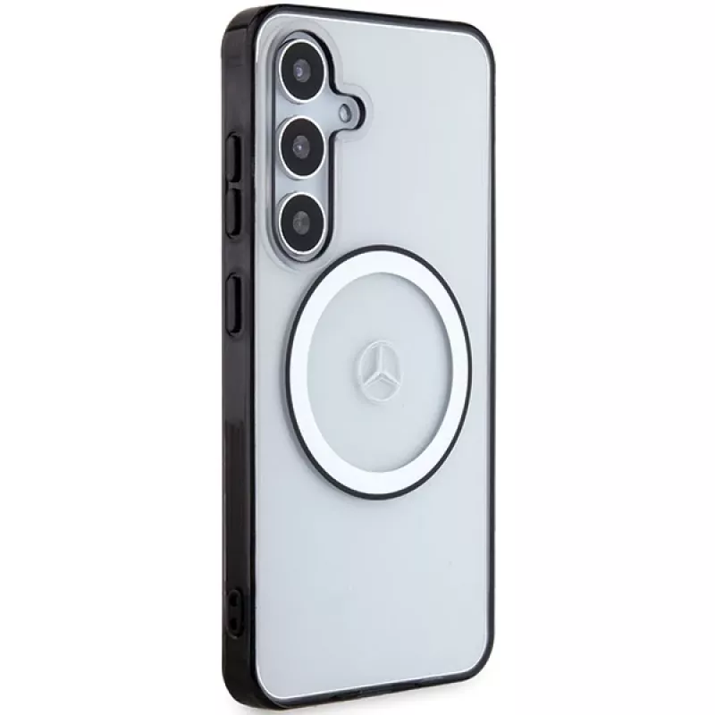 MERCEDES-BENZ MEHMS24S23HUOKC Capa rígida transparente para Samsung Galaxy S24 com logótipo impresso e MagSafe