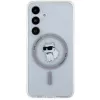 Karl Lagerfeld KLHMS24SHFCCNOT Capa rígida para Samsung Galaxy S24, transparente, MagSafe, design Choupette