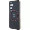 Mercedes-Benz S24 Capa rígida de dupla camada com MagSafe vermelho para Samsung Galaxy S24 - preto