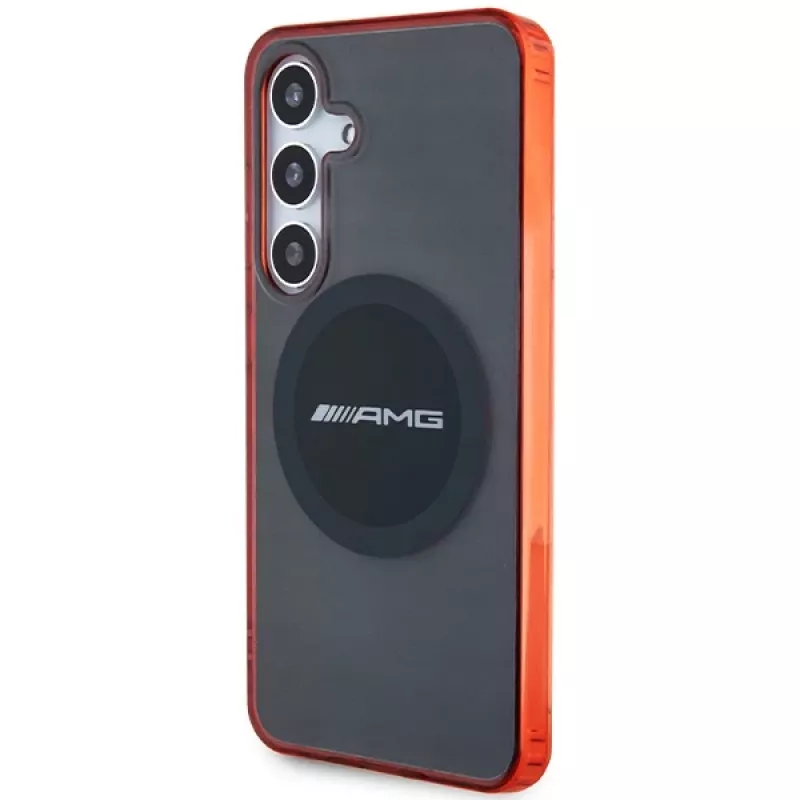 AMG AMHMS24S23HBCK Capa rígida para Samsung Galaxy S24, preto/transparente, MagSafe, bicolor