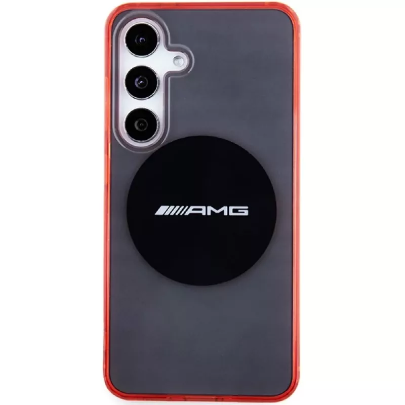 AMG AMHMS24S23HBCK Capa rígida para Samsung Galaxy S24, preto/transparente, MagSafe, bicolor