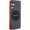 AMG AMHMS24S23HBCK Capa rígida para Samsung Galaxy S24, preto/transparente, MagSafe, bicolor