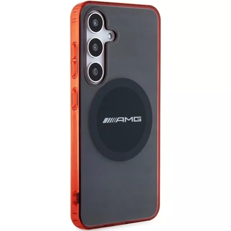 AMG AMHMS24S23HBCK Capa rígida para Samsung Galaxy S24, preto/transparente, MagSafe, bicolor