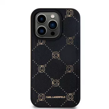 Karl Lagerfeld iPhone 15 Pro Max 6,7 polegadas Capa protetora Karl Head preta com MagSafe