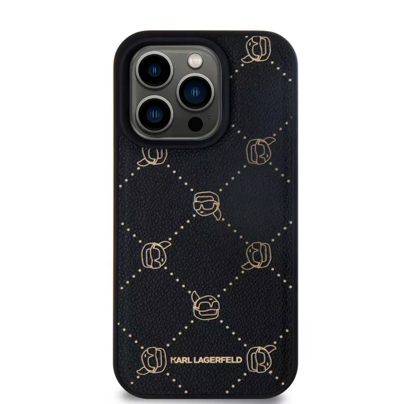 Karl Lagerfeld iPhone 15 Pro Max 6,7 polegadas Capa protetora Karl Head preta com MagSafe