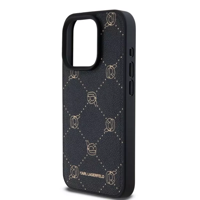Karl Lagerfeld iPhone 15 Pro Max 6,7 polegadas Capa protetora Karl Head preta com MagSafe