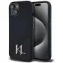 KARL LAGERFELD Capa MagSafe em silicone Shadow Metal Initial para iPhone 15 preto