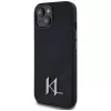 KARL LAGERFELD Capa MagSafe em silicone Shadow Metal Initial para iPhone 15 preto