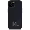KARL LAGERFELD Capa MagSafe em silicone Shadow Metal Initial para iPhone 15 preto