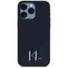 KARL LAGERFELD Capa MagSafe em silicone Shadow Metal Initial para iPhone 15 Pro, preto