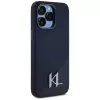 KARL LAGERFELD Capa MagSafe em silicone Shadow Metal Initial para iPhone 15 Pro, preto