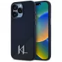 Karl Lagerfeld Capa MagSafe em silicone Shadow Metal Initial para iPhone 15 Pro Max preto