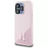 KARL LAGERFELD Capa MagSafe em silicone Shadow Metal Initial para iPhone 15 Pro, rosa