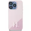 KARL LAGERFELD Capa MagSafe em silicone Shadow Metal Initial para iPhone 15 Pro, rosa
