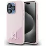 KARL LAGERFELD Capa MagSafe em silicone Shadow Metal Initial para iPhone 15 Pro Max, rosa