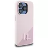 KARL LAGERFELD Capa MagSafe em silicone Shadow Metal Initial para iPhone 15 Pro Max, rosa