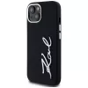 KARL LAGERFELD Capa em silicone Metal Script Logo para Apple iPhone 15, preto