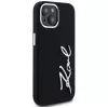 KARL LAGERFELD Capa em silicone Metal Script Logo para Apple iPhone 15, preto