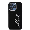 Karl Lagerfeld KLHCP15LSCMSMVK Capa rígida em silicone Metal Script Logo para iPhone 15 Pro 6.1 preto
