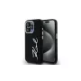 KARL LAGERFELD Capa em silicone Metal Script Logo para Apple iPhone 15 Pro Max, preto