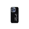 KARL LAGERFELD Capa em silicone Metal Script Logo para Apple iPhone 15 Pro Max, preto