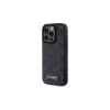 Karl Lagerfeld KLHMP15LPKHPORPK iPhone 15 Pro 6.1 Capa rígida em pele preta Monogram Metal Logo MagSafe