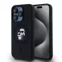 Karl Lagerfeld KLHMP15LSCMKCRHK iPhone 15 Pro 6.1 Capa rígida em silicone preta Karl & Choupette MagSafe
