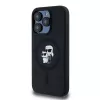 Karl Lagerfeld KLHMP15LSCMKCRHK iPhone 15 Pro 6.1 Capa rígida em silicone preta Karl & Choupette MagSafe