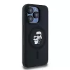 Karl Lagerfeld KLHMP15LSCMKCRHK iPhone 15 Pro 6.1 Capa rígida em silicone preta Karl & Choupette MagSafe