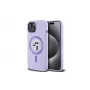 Karl Lagerfeld KLHMP15SSCMKCRHU iPhone 15 6,1 polegadas Capa rígida em silicone roxa com cabeças Karl & Choupette, anel e MagSafe