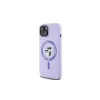 Karl Lagerfeld KLHMP15SSCMKCRHU iPhone 15 6,1 polegadas Capa rígida em silicone roxa com cabeças Karl & Choupette, anel e MagSafe