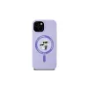 Karl Lagerfeld KLHMP15SSCMKCRHU iPhone 15 6,1 polegadas Capa rígida em silicone roxa com cabeças Karl & Choupette, anel e MagSafe