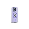 Karl Lagerfeld KLHMP15LSCMKCRHU iPhone 15 Pro 6,1 polegadas Capa em silicone roxa com cabeças Karl & Choupette, anel e MagSafe
