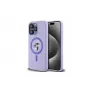 Karl Lagerfeld iPhone 15 Pro Max 6,7 polegadas Capa rígida em silicone roxa com cabeças Karl & Choupette, anel e MagSafe