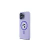 Karl Lagerfeld iPhone 15 Pro Max 6,7 polegadas Capa rígida em silicone roxa com cabeças Karl & Choupette, anel e MagSafe