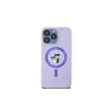 Karl Lagerfeld iPhone 15 Pro Max 6,7 polegadas Capa rígida em silicone roxa com cabeças Karl & Choupette, anel e MagSafe