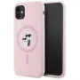 KARL LAGERFELD Capa MagSafe em silicone Karl&Choupette para iPhone 11 rosa