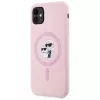 KARL LAGERFELD Capa MagSafe em silicone Karl&Choupette para iPhone 11 rosa