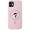KARL LAGERFELD Capa MagSafe em silicone Karl&Choupette para iPhone 11 rosa