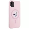KARL LAGERFELD Capa MagSafe em silicone Karl&Choupette para iPhone 11 rosa