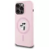 KARL LAGERFELD Capa MagSafe em silicone Karl&Choupette para iPhone 14 Pro Max rosa