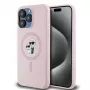 Karl Lagerfeld KLHMP15LSCMKCRHP iPhone 15 Pro 6,1 polegadas Capa rígida em silicone rosa Karl & Choupette MagSafe