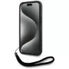 KARL LAGERFELD Capa Saffiano Athleisure Stripes Cord para iPhone 15, preto-vermelho