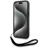 KARL LAGERFELD Capa Saffiano Athleisure Stripes Cord para iPhone 15 Pro Max, preto/vermelho