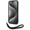 Karl Lagerfeld Capa Saffiano Athleisure Stripes Cord para iPhone 15, preto-rosa