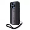 Karl Lagerfeld Capa Saffiano Athleisure Stripes Cord para iPhone 15 Pro Max preto rosa