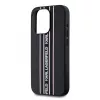 Karl Lagerfeld Capa Saffiano Athleisure Stripes Cord para iPhone 15 Pro Max preto rosa
