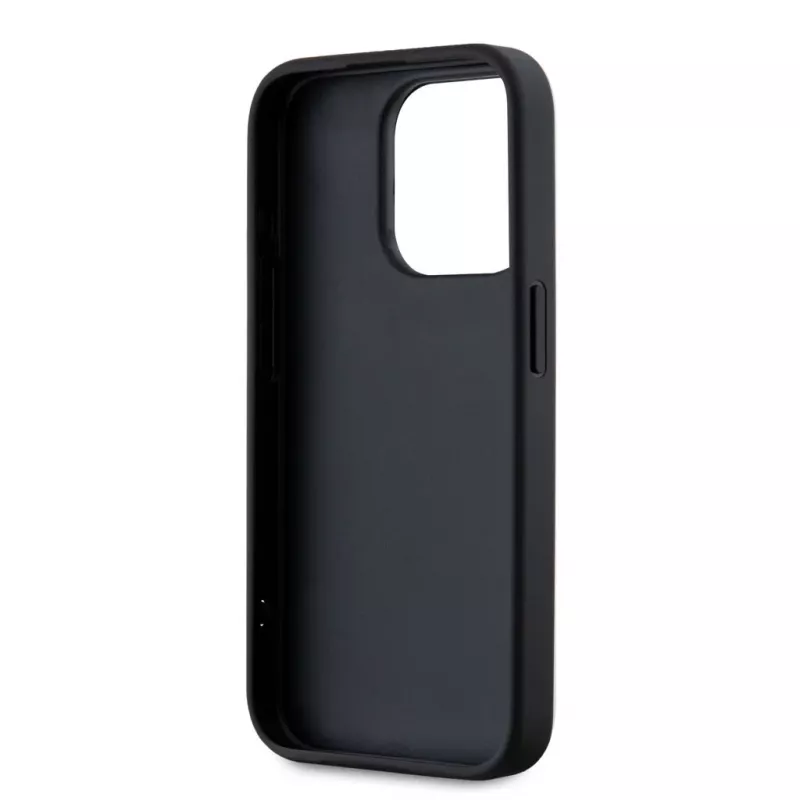 Karl Lagerfeld Capa Saffiano Athleisure Stripes Cord para iPhone 15 Pro Max preto rosa