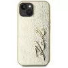 KARL LAGERFELD Capa Wrinkled Metal Signature para iPhone 15, dourado